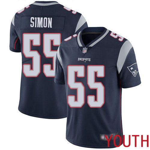New England Patriots Football 55 Vapor Untouchable Limited Navy Blue Youth John Simon Home NFL Jersey